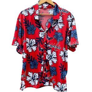 Washington Capitals NHL hockey Tropical Hawaiian Red button up Shirt Size XL